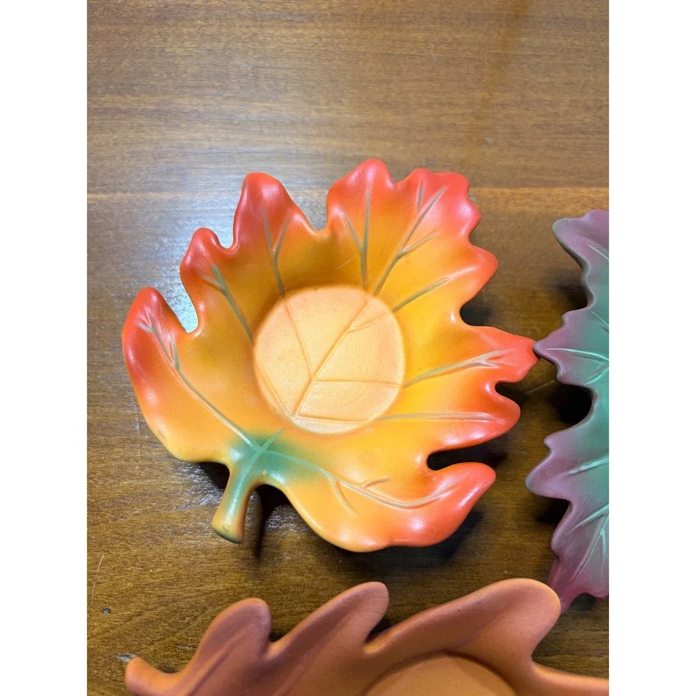 PartyLite Autumn Leaves Tealight Candle Holders Set of 3 Fall Thanksgiving Decor - Picture 5 of 10